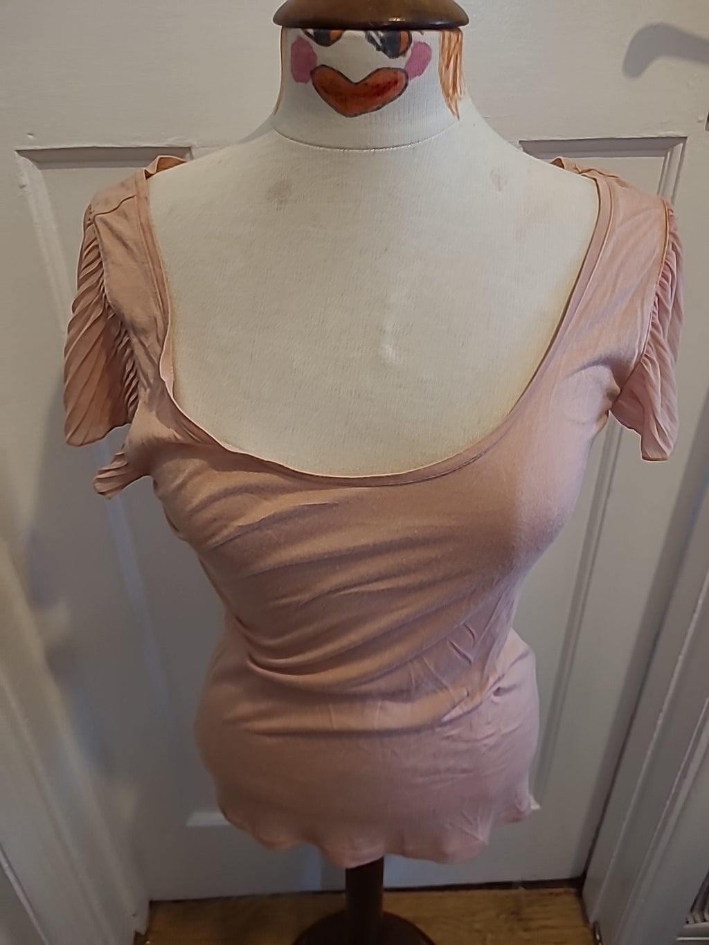 Ladies H&M Medium Pale Pink Short Sleeved Blouse