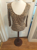 Ladies Phase Eight Size Small Brown Black Long Sleeved T-shirt