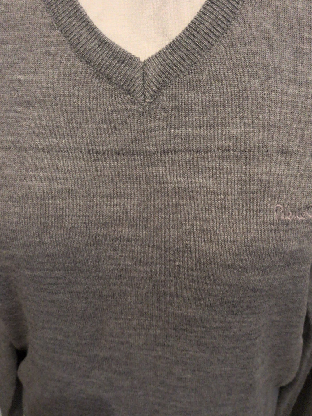 Pierre Carson Medium Grey Jumper Small Black Line On Chest