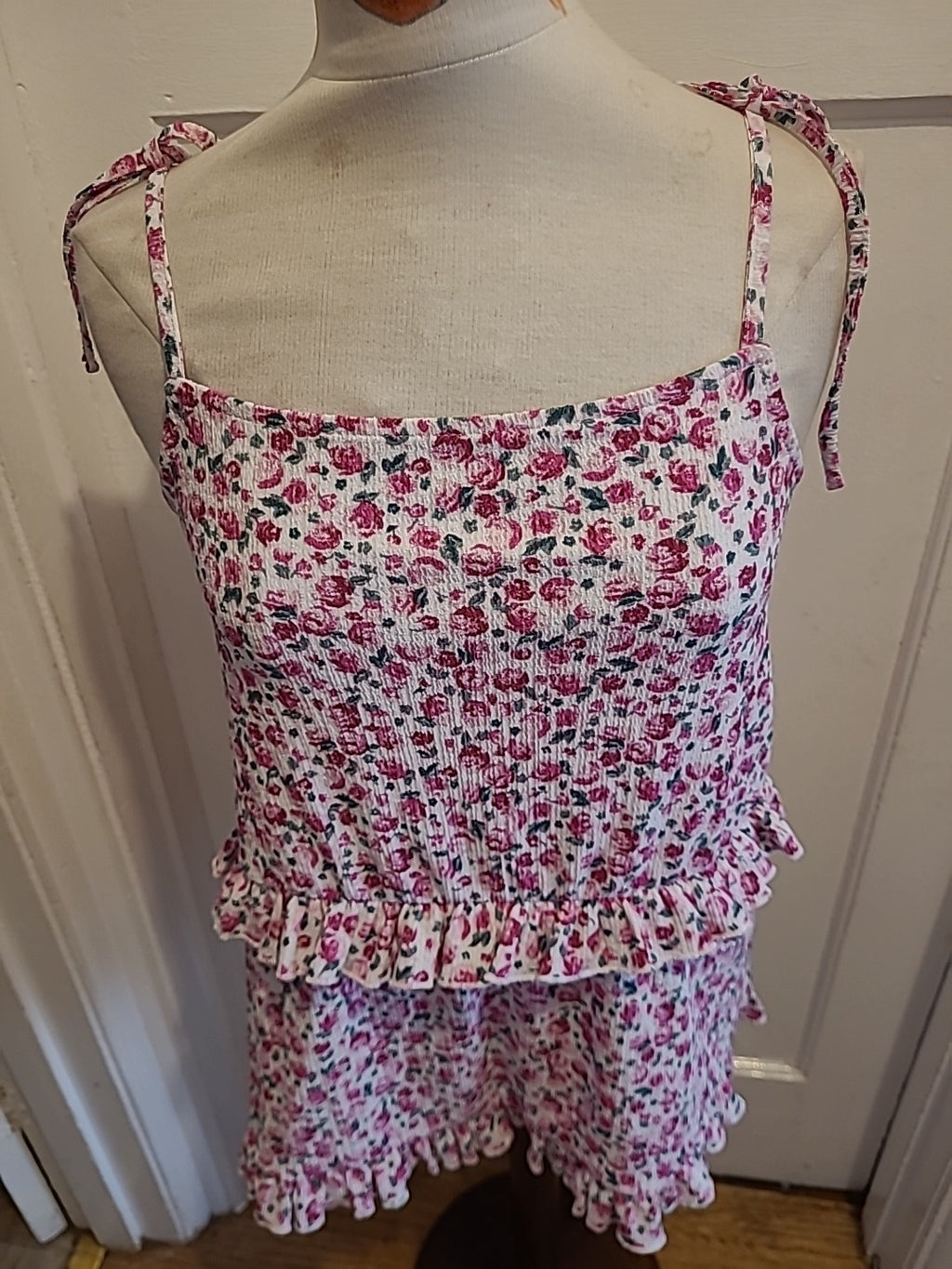 Ladies Dorothy Perkins Size Small Tall Purple Green White Sleeveless Top