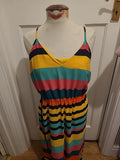 Ladies Holiday By F&F Size Medium Multicoloured Striped Long Length Dress