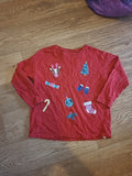 Unisex Next 7 Years Red Xmas Design Long Sleeved Pyjama Top