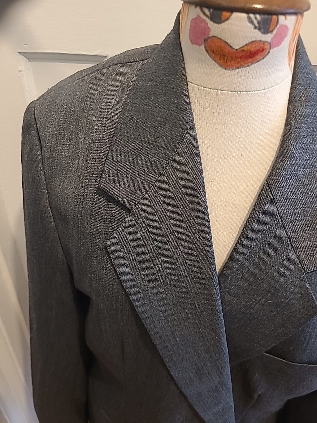 Mens Size Xl Grey Padded Lined Suit Jacket