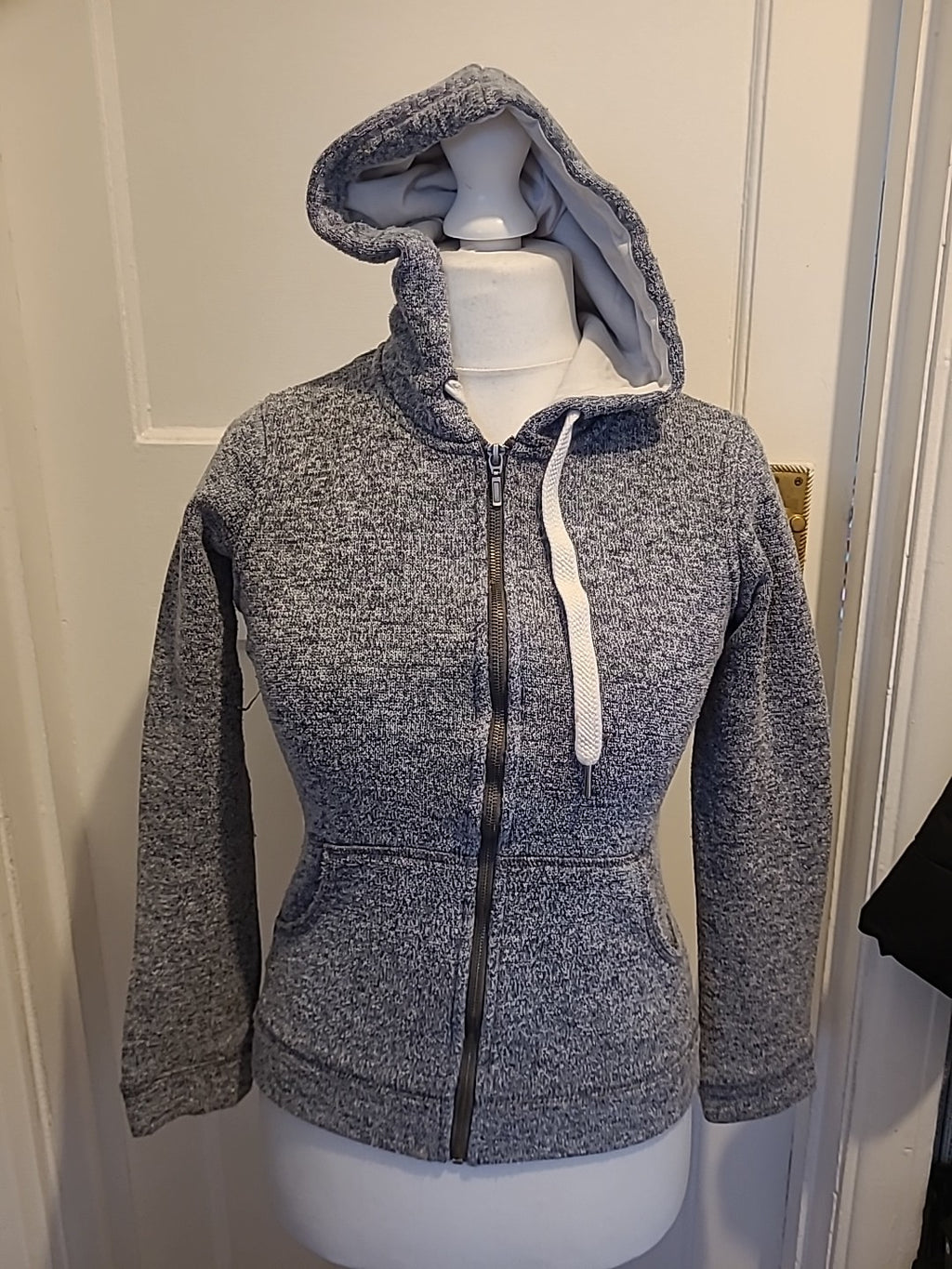 Ladies Next Size 6 Grey Fleck Zipped Hoodie