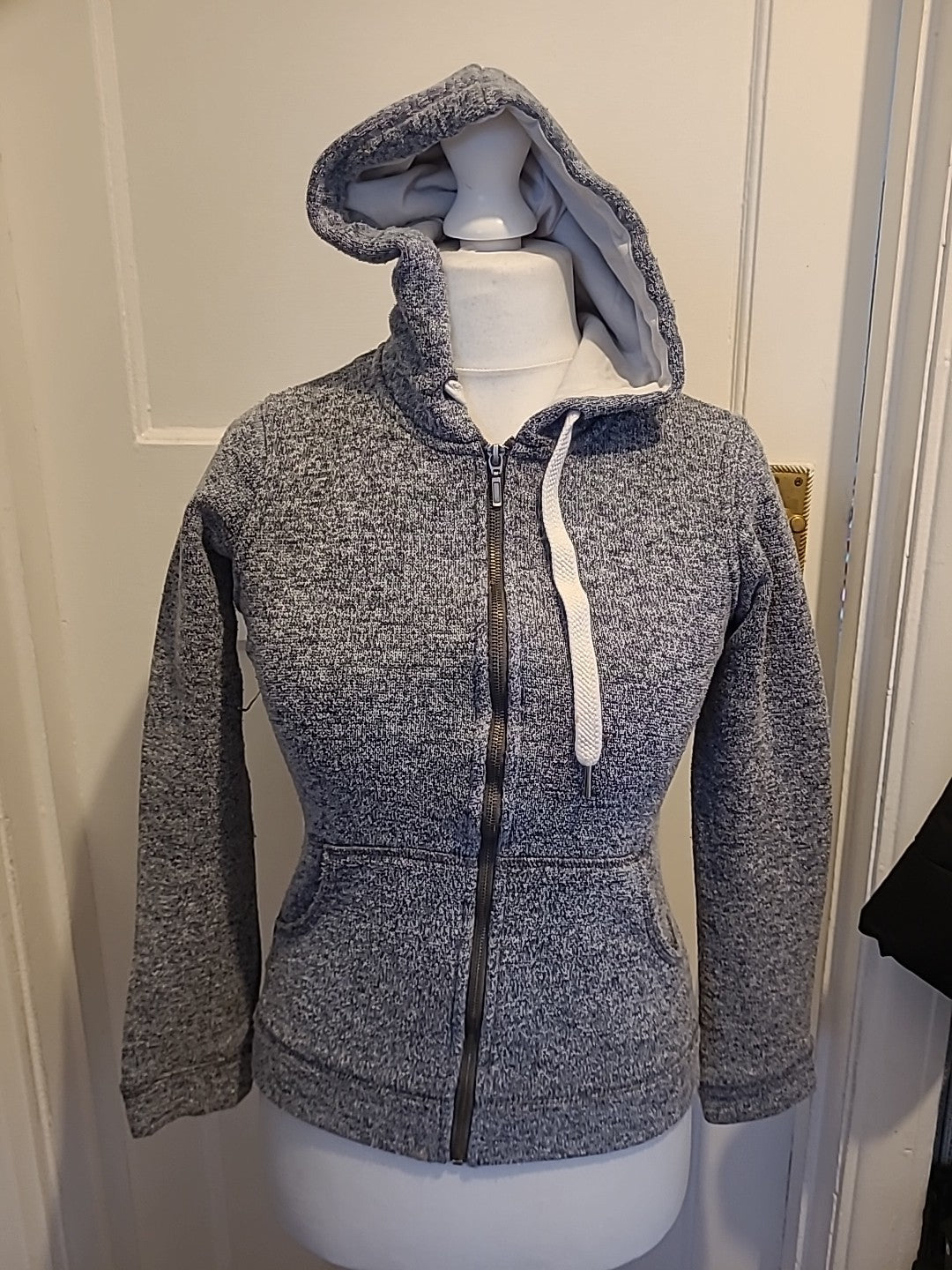 Ladies Next Size 6 Grey Fleck Zipped Hoodie