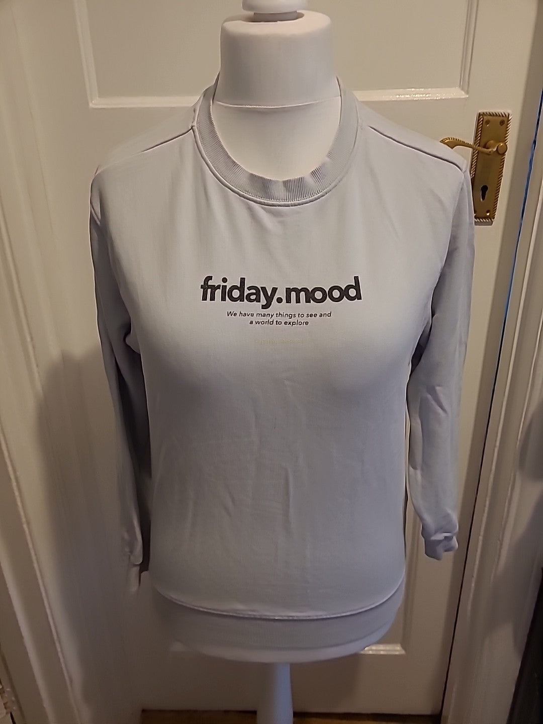 Girls Zara Size 13-14 Years Grey Friday Mood Long Sleeve Jumper