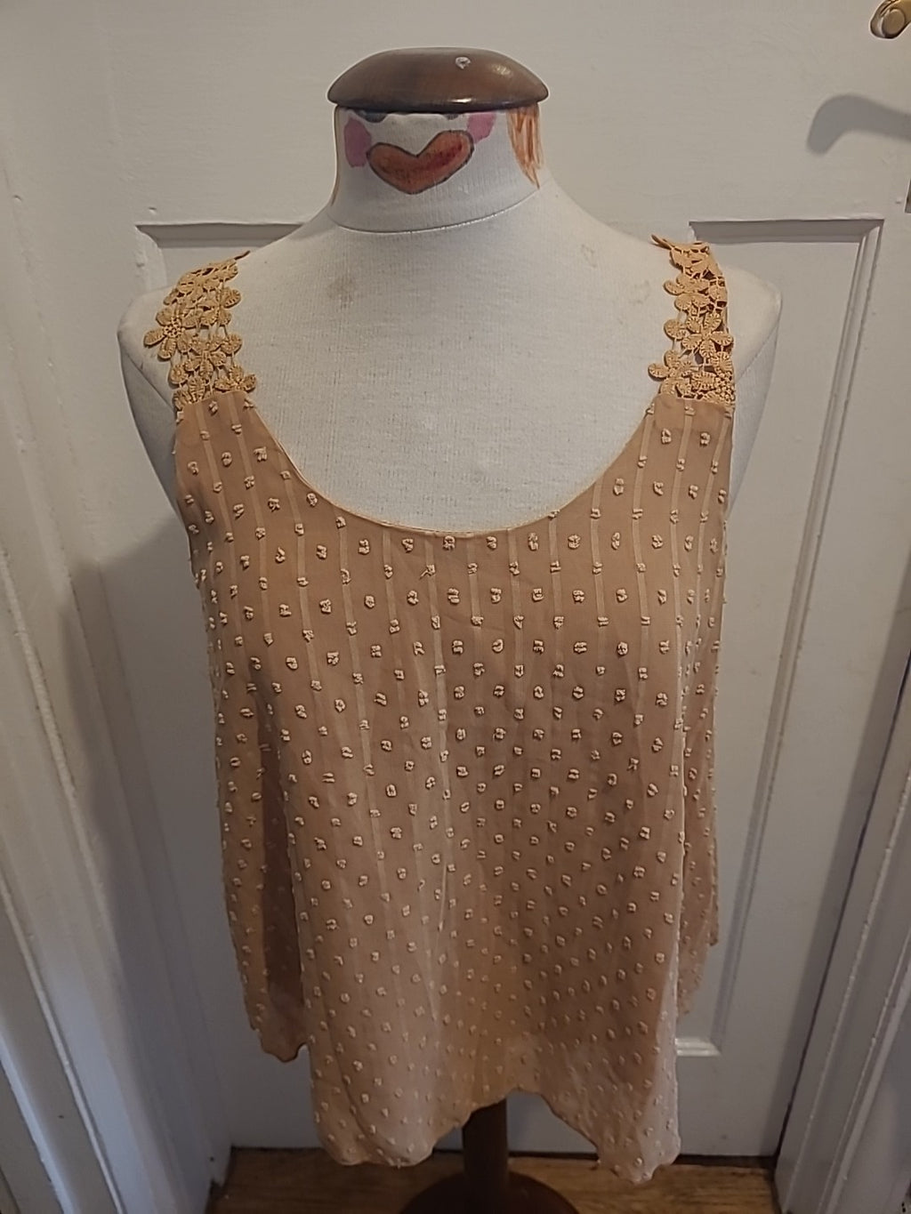 Ladies Shein Size Medium Brown Lined Sleeveless Blouse