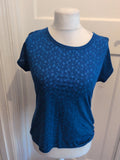 Ladies Size 12 Blue Flower Short Sleeve T-shirt