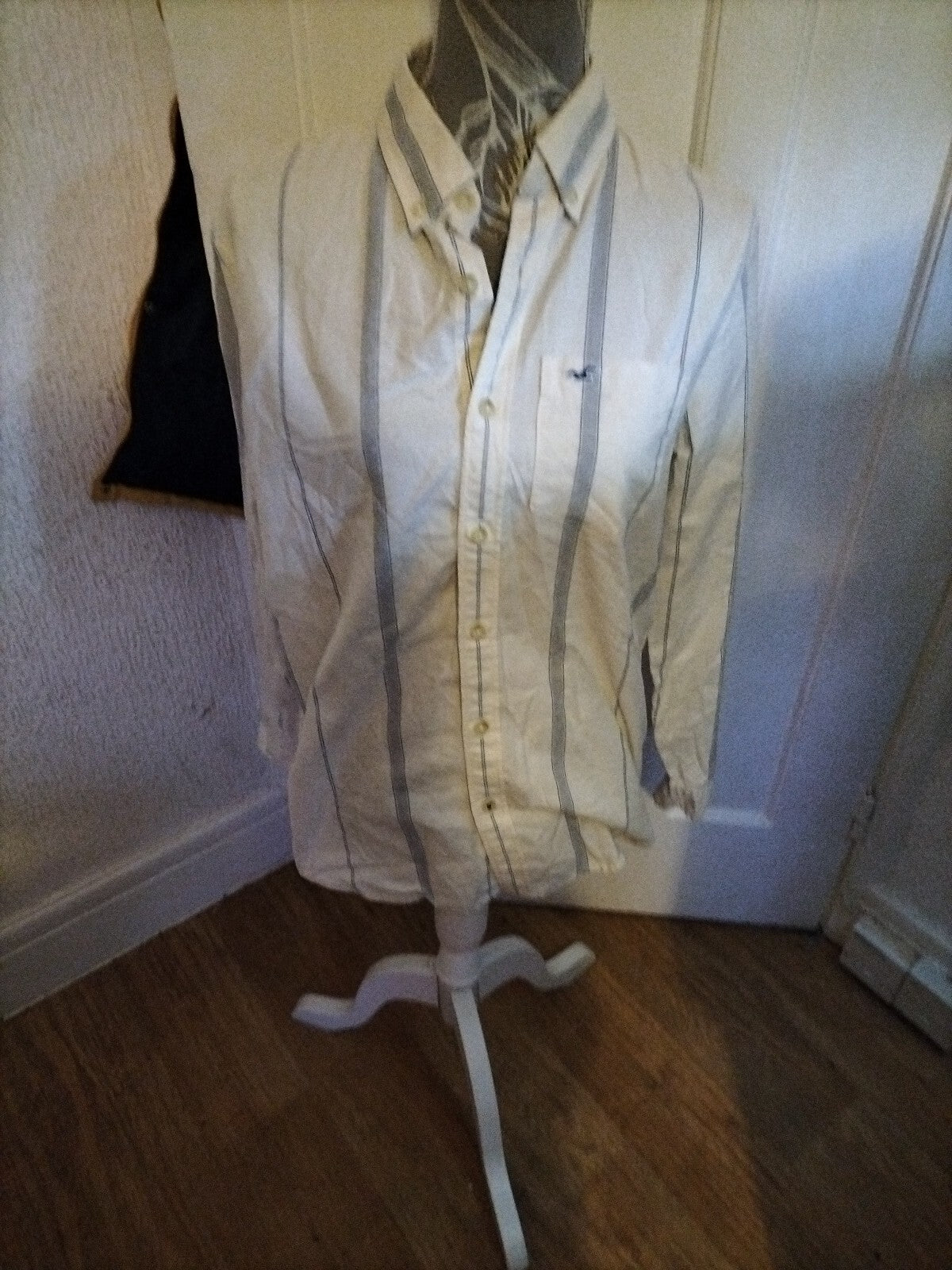 Mens Hollister Small Striped Long Sleeved Shirt