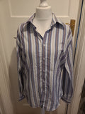 Mens Outrage Size 4 Multicoloured Striped Long Sleeved Shirt