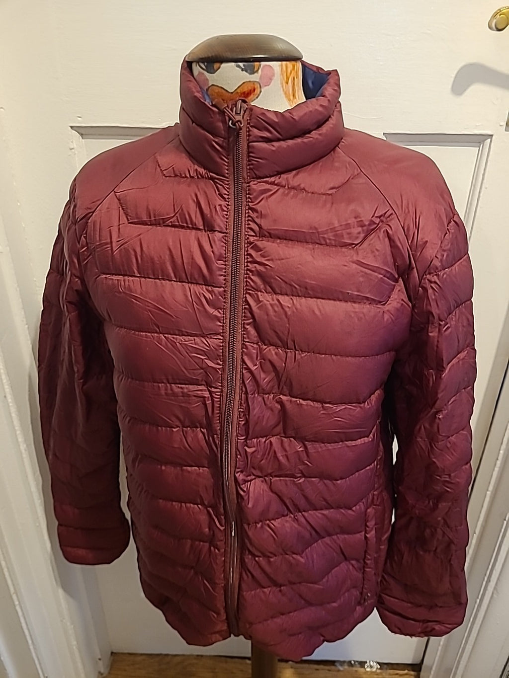 Mens Spitalfields Size Small Burgundy Long Sleeve 100%nylon Coat