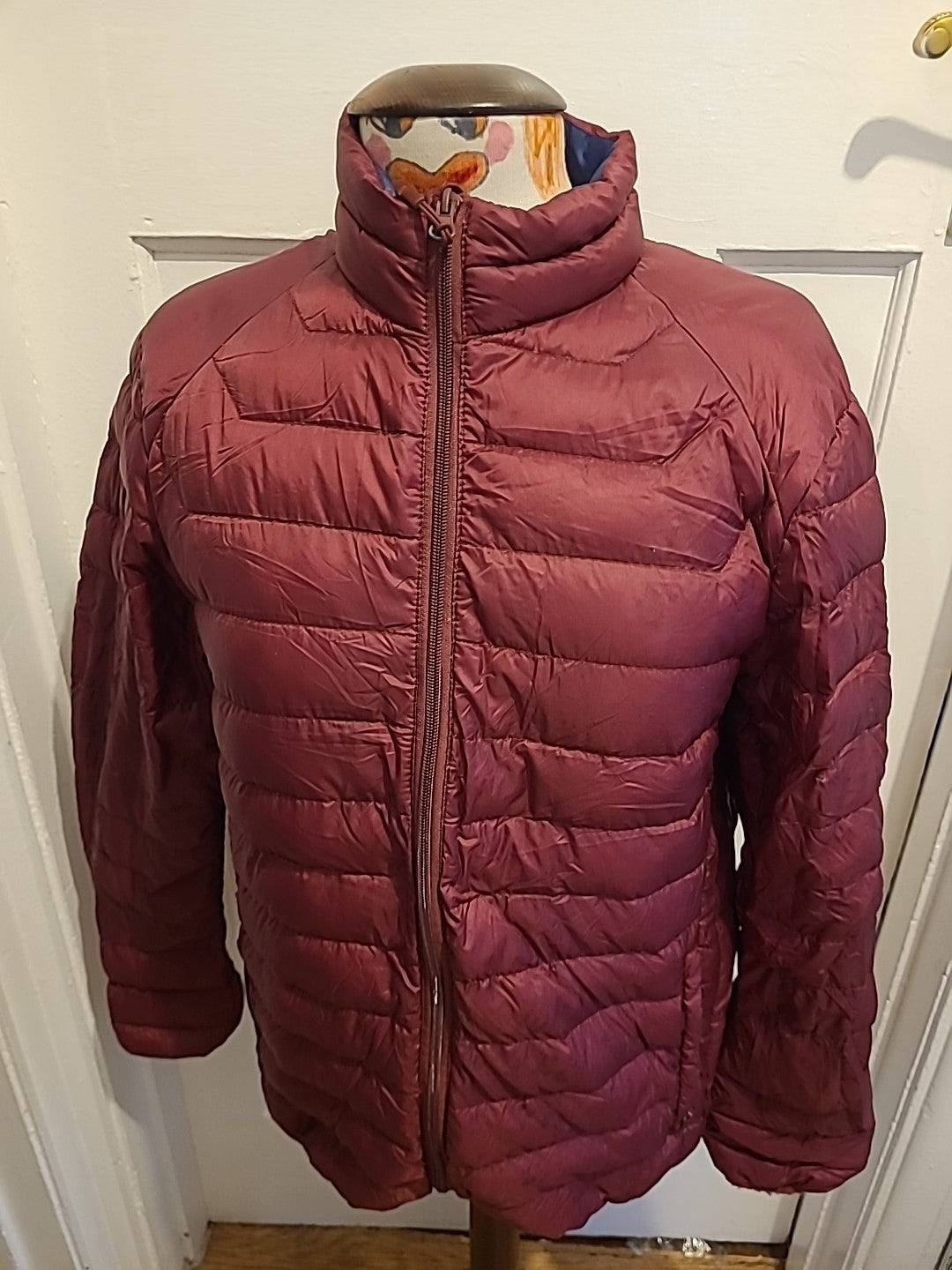 Mens Spitalfields Size Small Burgundy Long Sleeve 100%nylon Coat