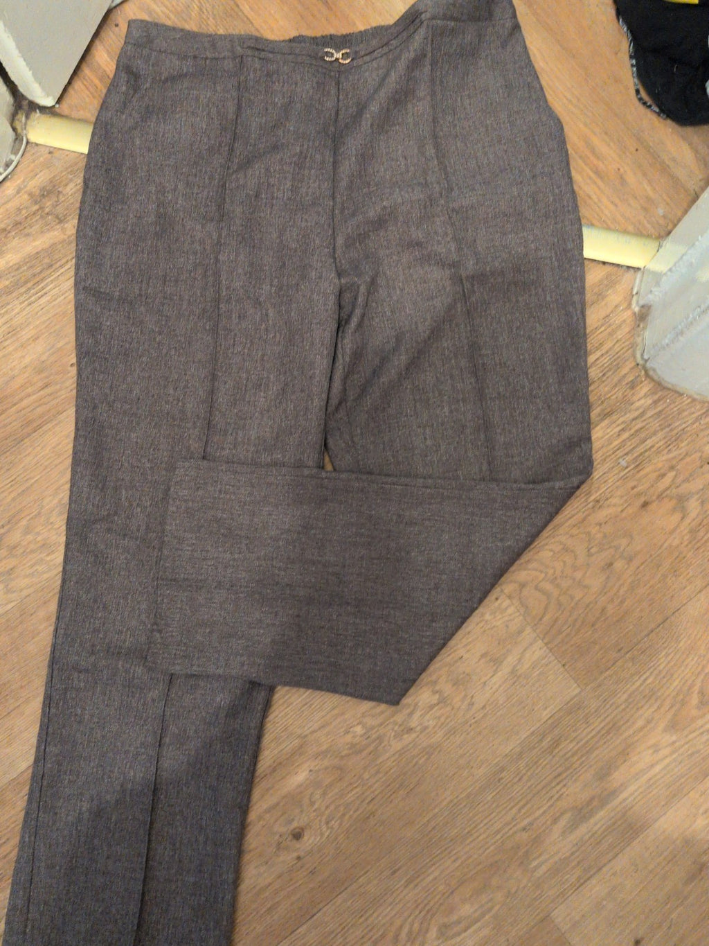Damart 22 Mauve Fleck Elasticated Straight Leg Trousers