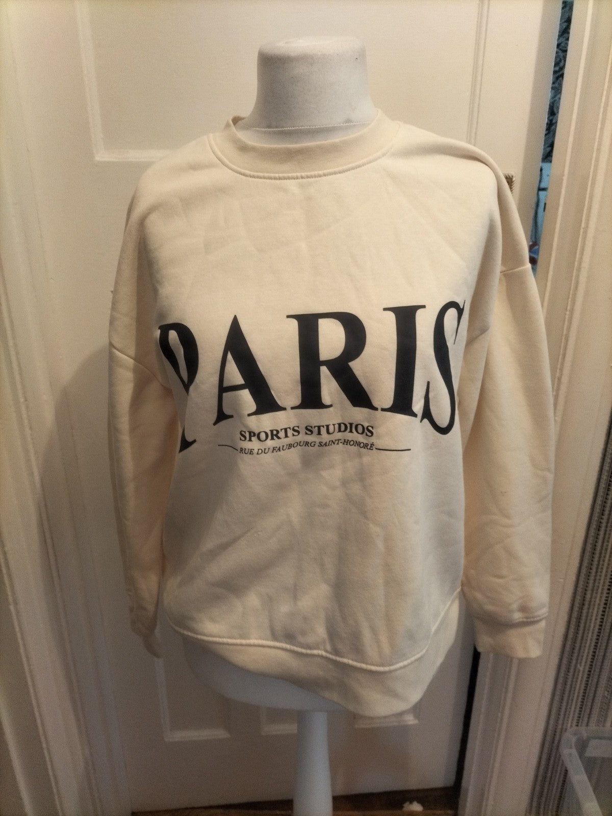 Ladies Primark Size 14-16 Off White Printed Jumper