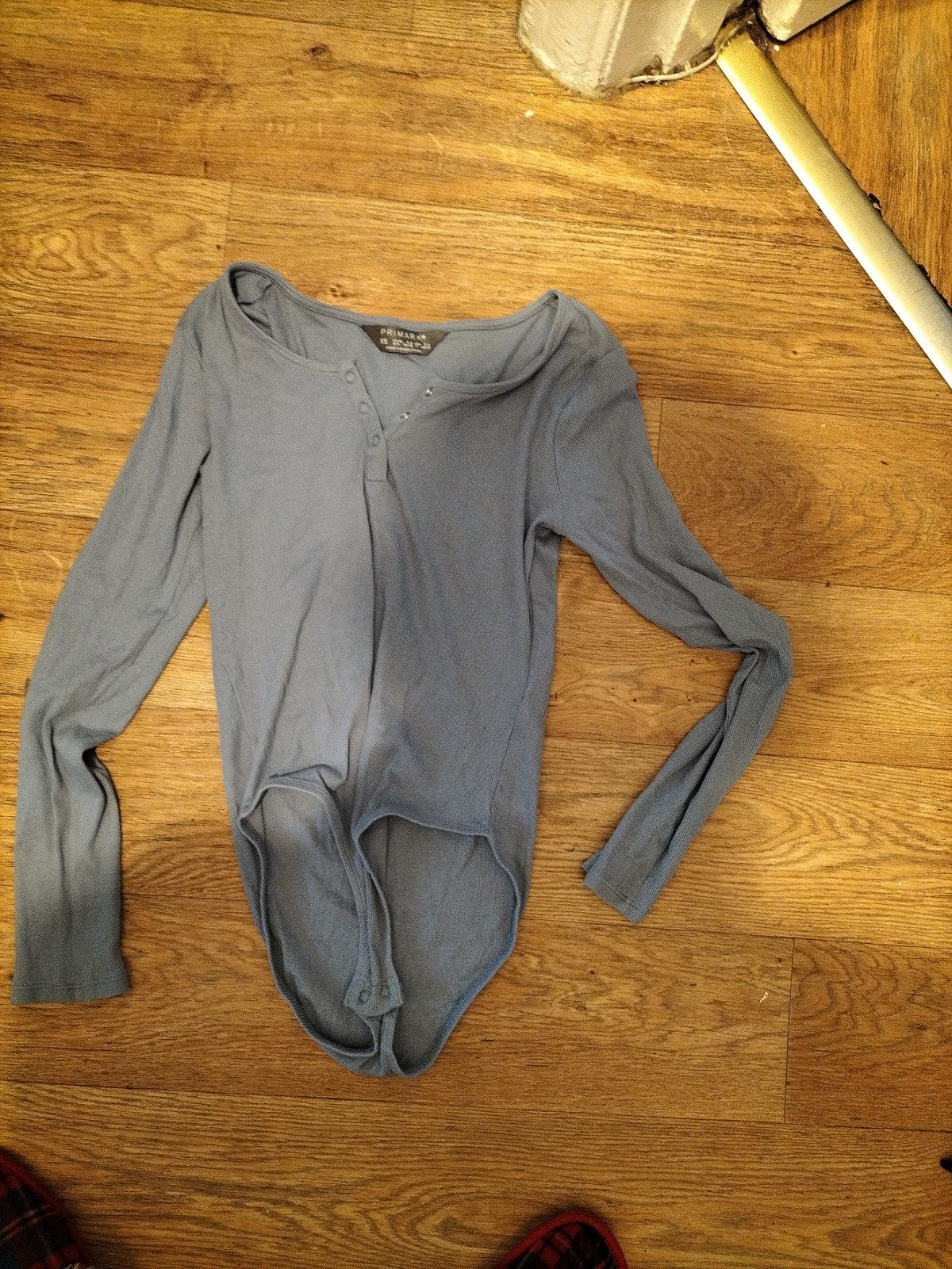 Ladies Primark Size 6-8 Blue Long Sleeved Bodysuit