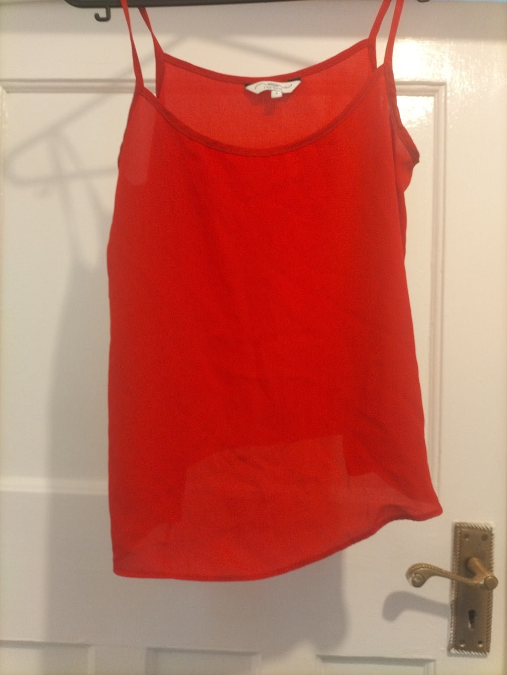 Ladies New Look Size 8 Red Sleeveless Cami Top