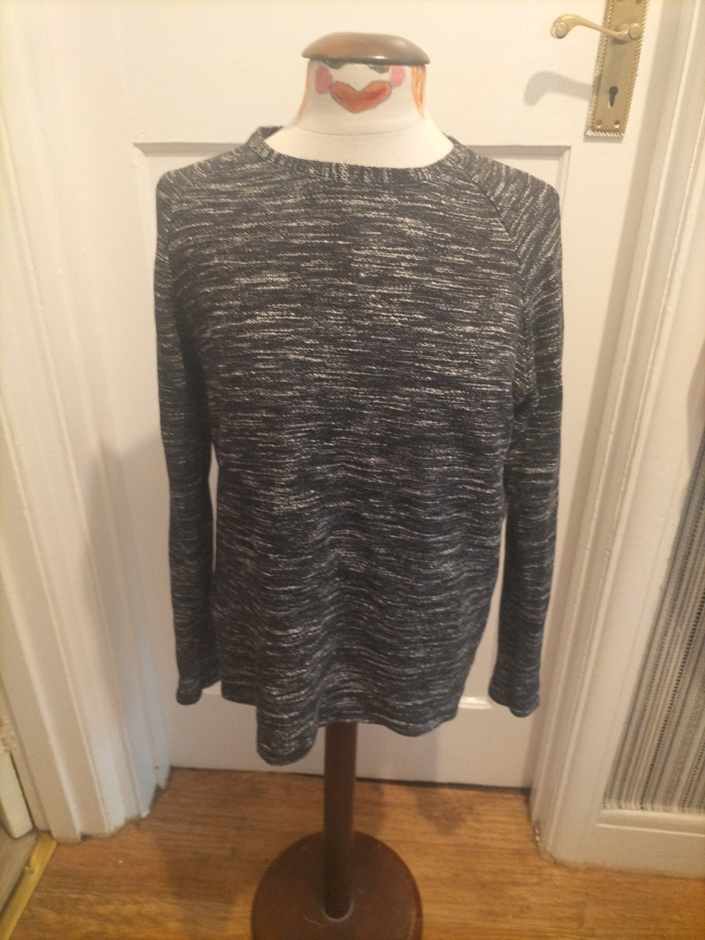 Mens Jack&Jones Size Large Black Fleck Long Sleeved Pullover Jumper