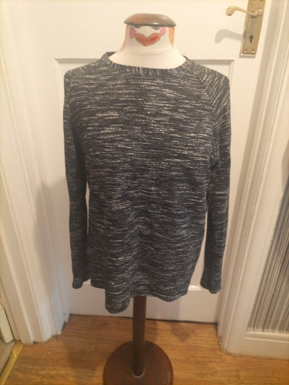 Mens Jack&Jones Size Large Black Fleck Long Sleeved Pullover Jumper