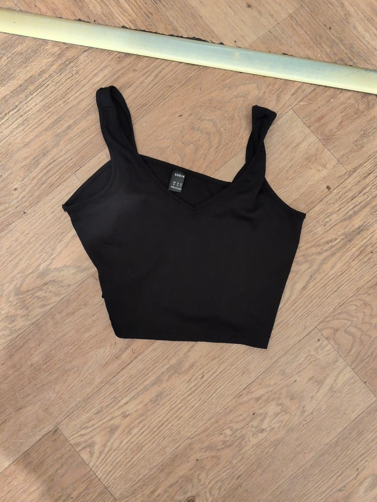 Shein XL Black Crop Sleeveless Top
