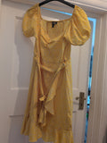 Pink Vanilla 8 Yellow Short Sleeve Knee Length Dress Belted