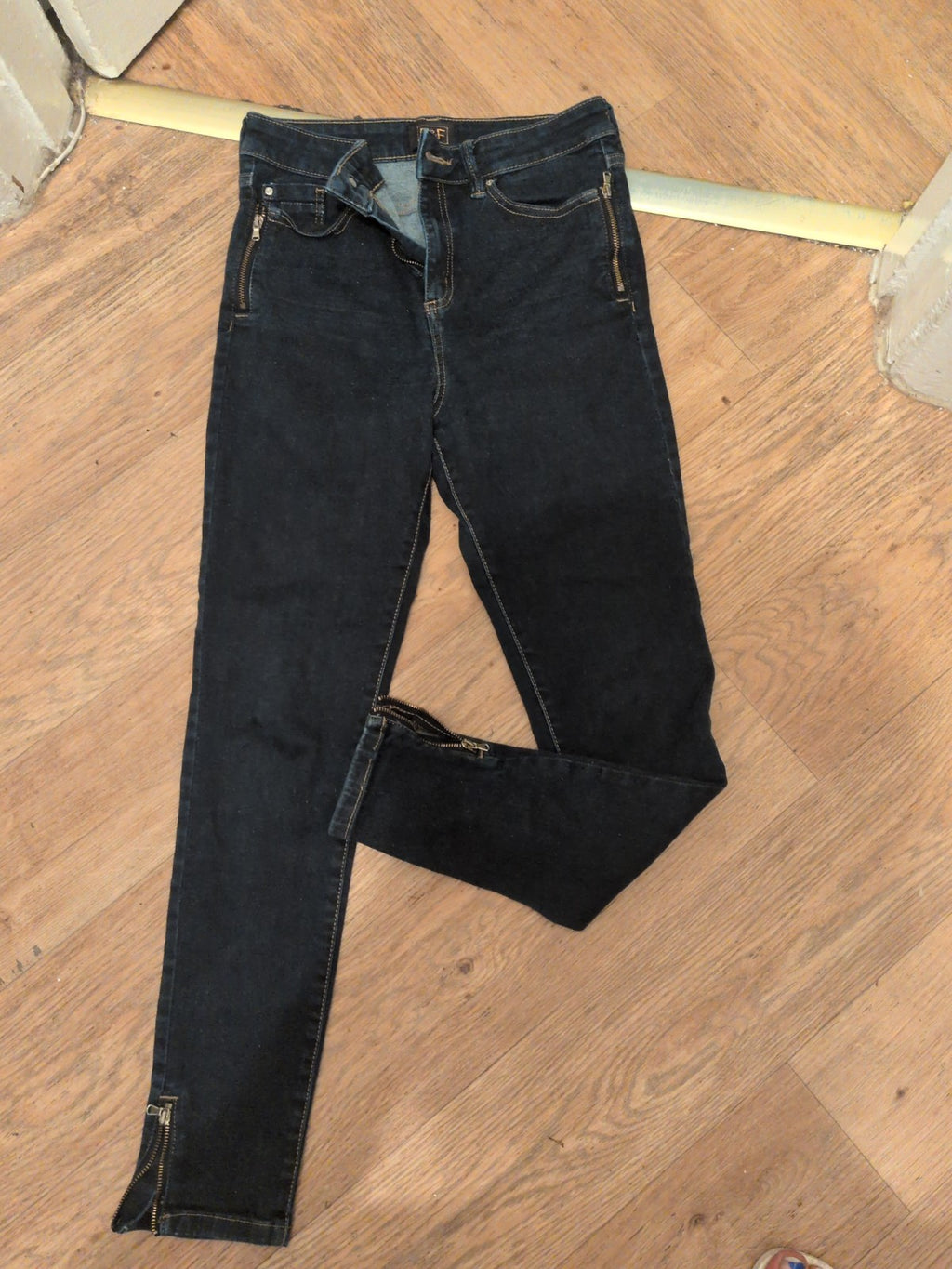 Ladies F&F Size 8 Dark Indigo Slim Jeans