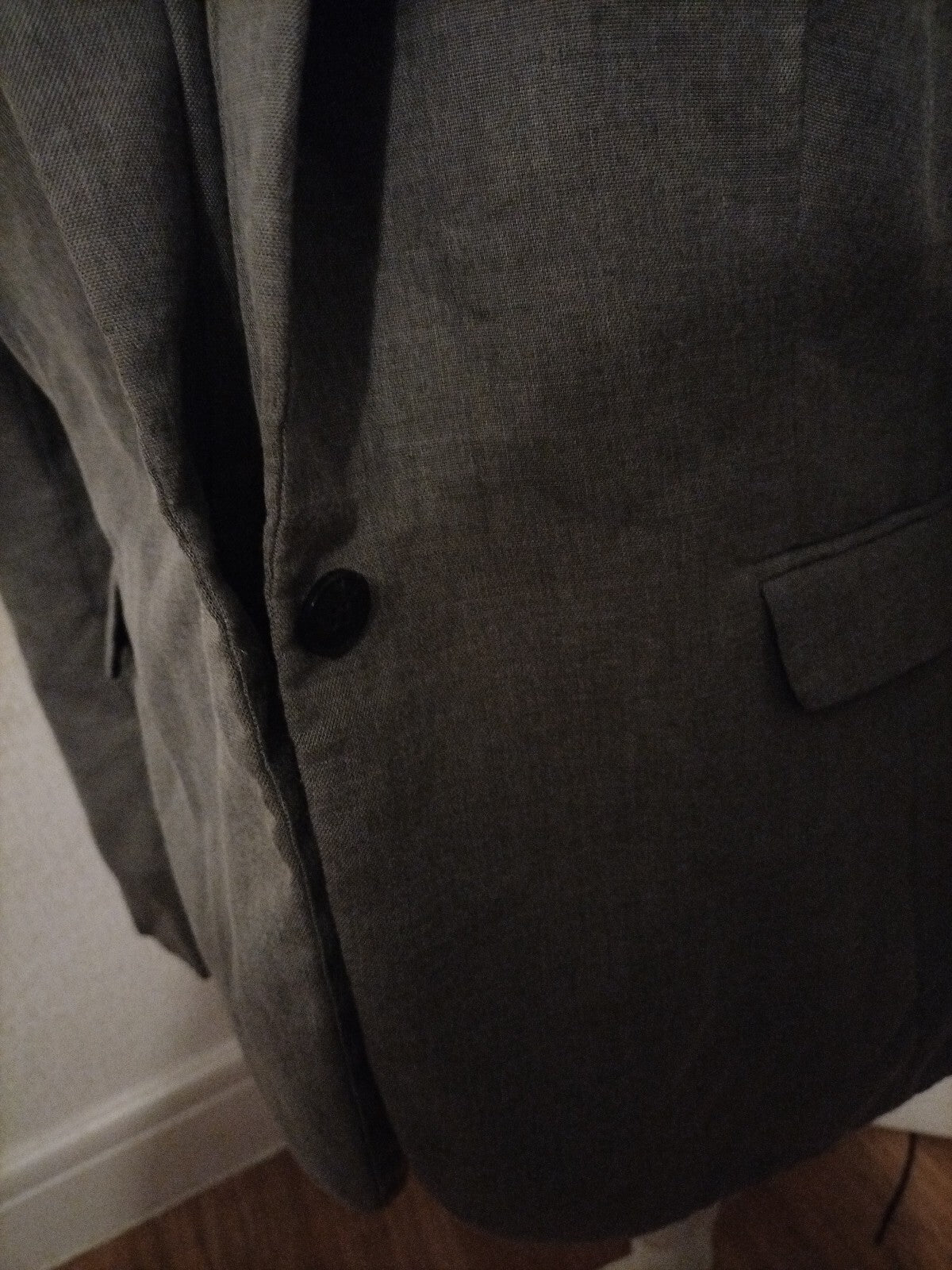 Men's Simon Jersey Size 14 Grey Padded Long Sleeved Blazer