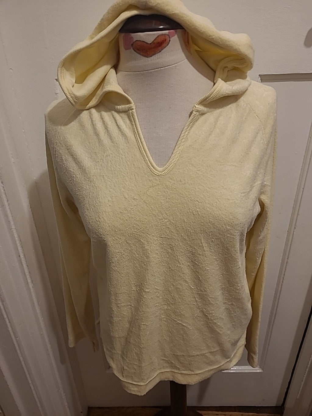 Ladies Cotton Traders Size 12 Yellow Long Sleeved Hooded Top