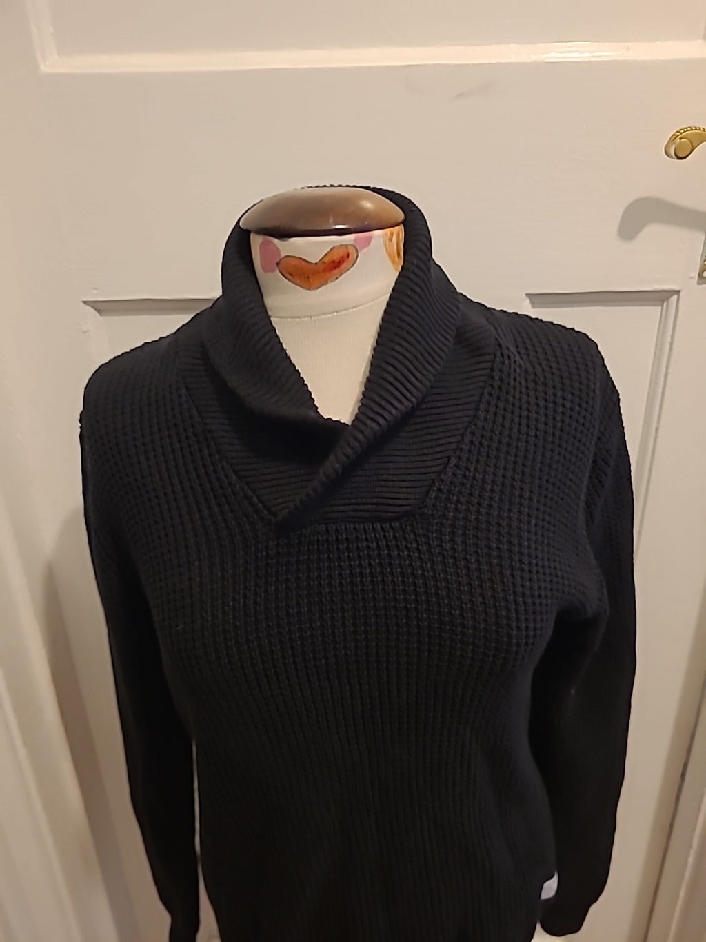Mens Rebel Size Medium Black Long Sleeved Pullover Jumper