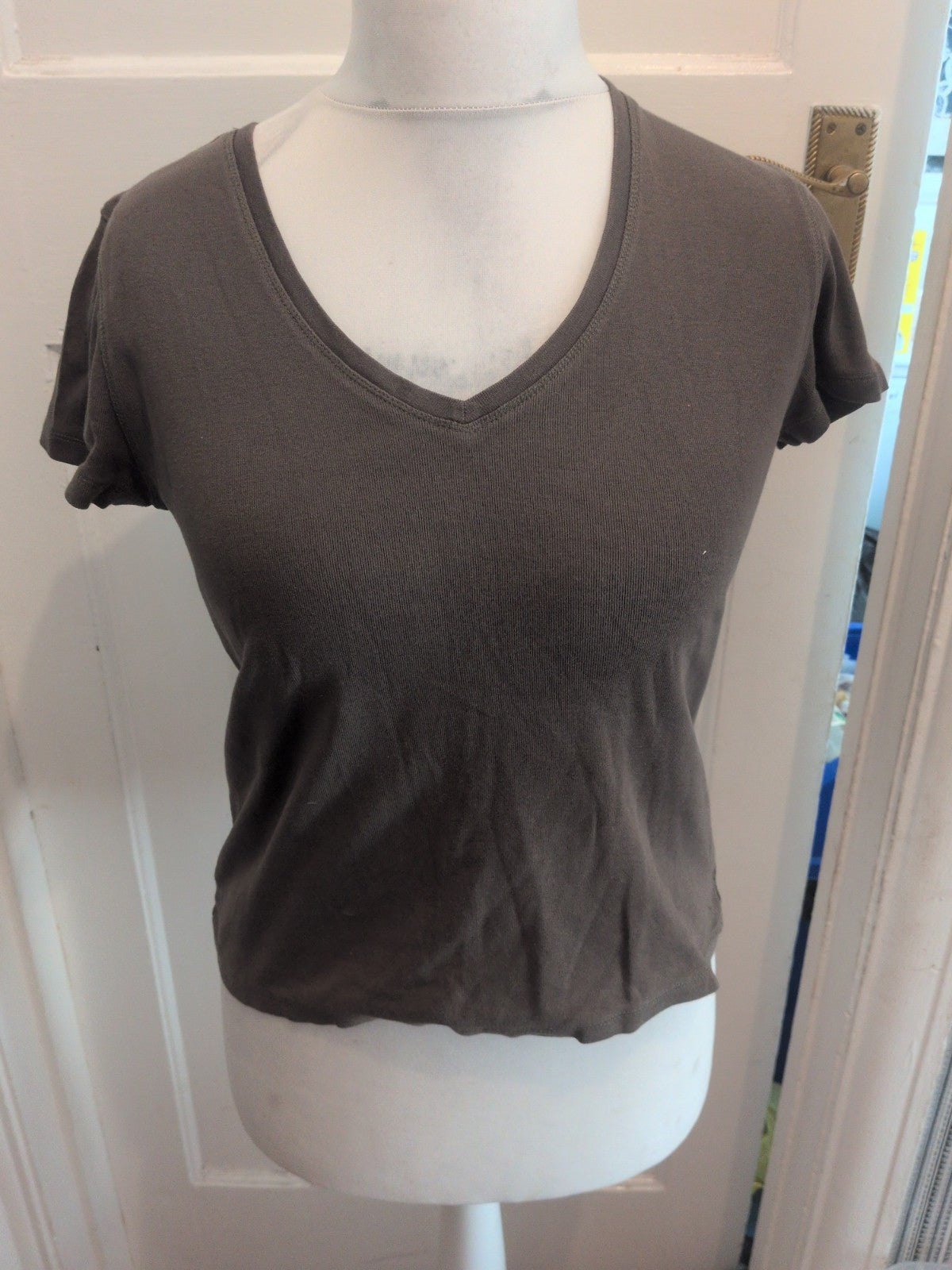 Marks And Spencer 14 Dark Khaki Short Sleeve T-shirt