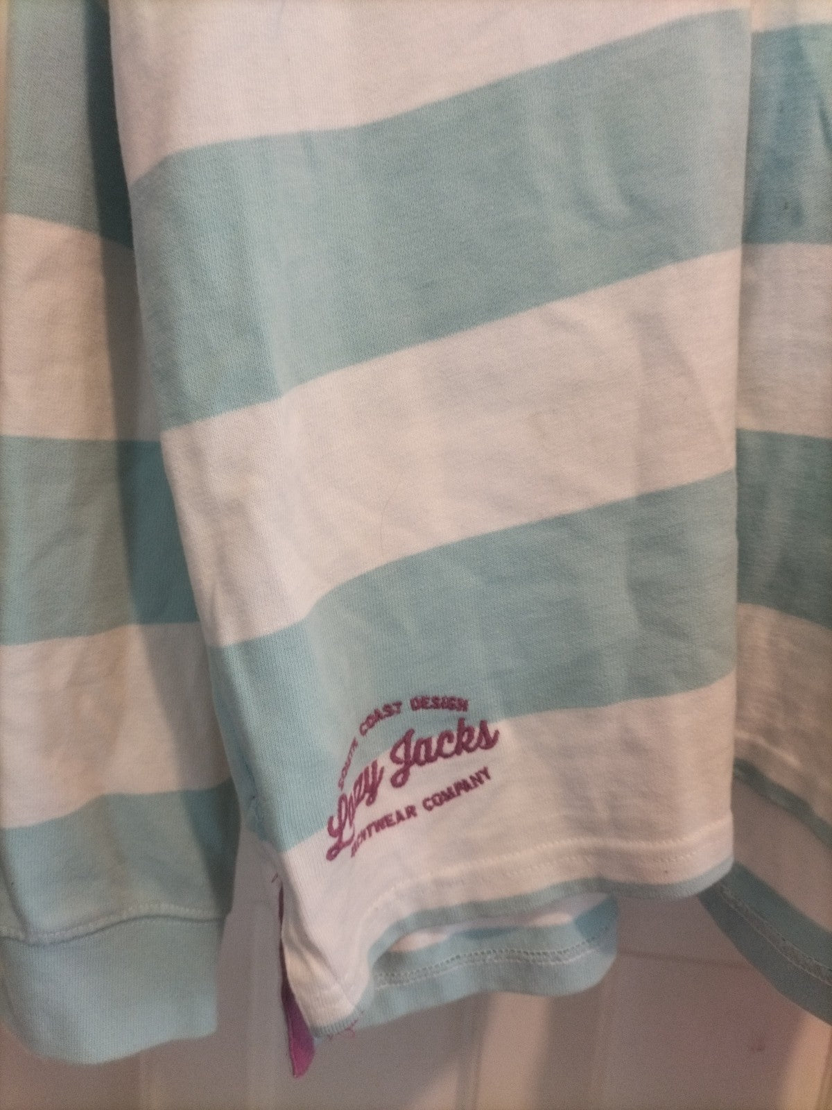 Girls Lazy Jacks 11-13 Years Striped Polo Tshirt