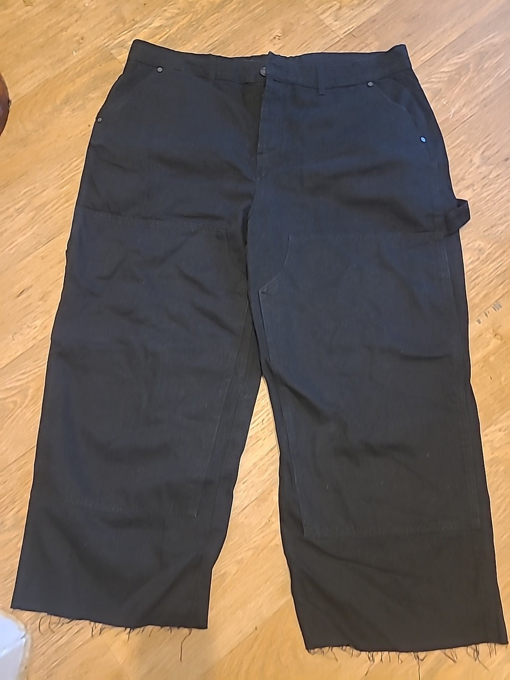 Mens Boohoo Size 40" Black Denim Cropped Jeans