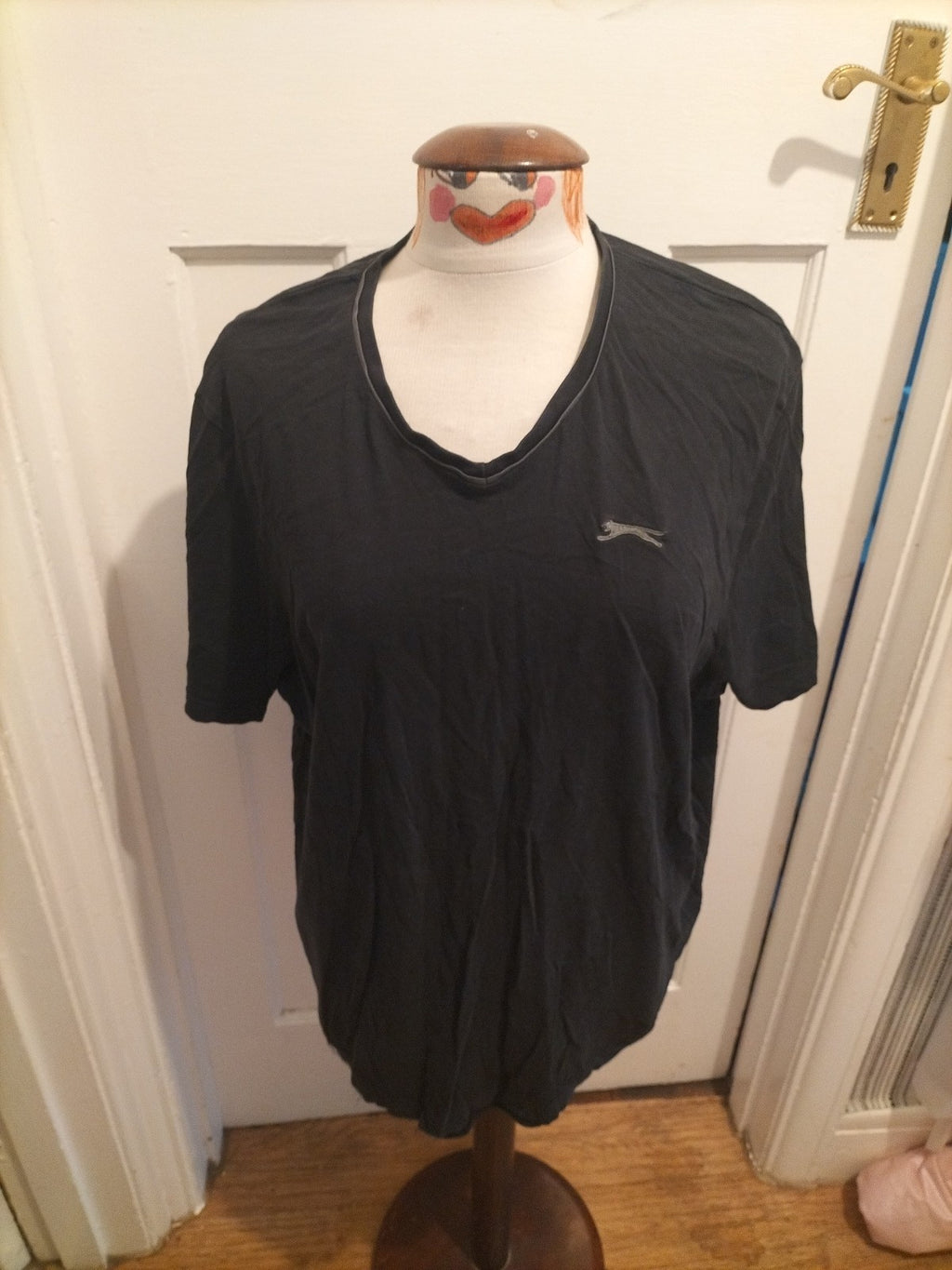 Mens Slazenger Size XL Black V Neck Tshirt
