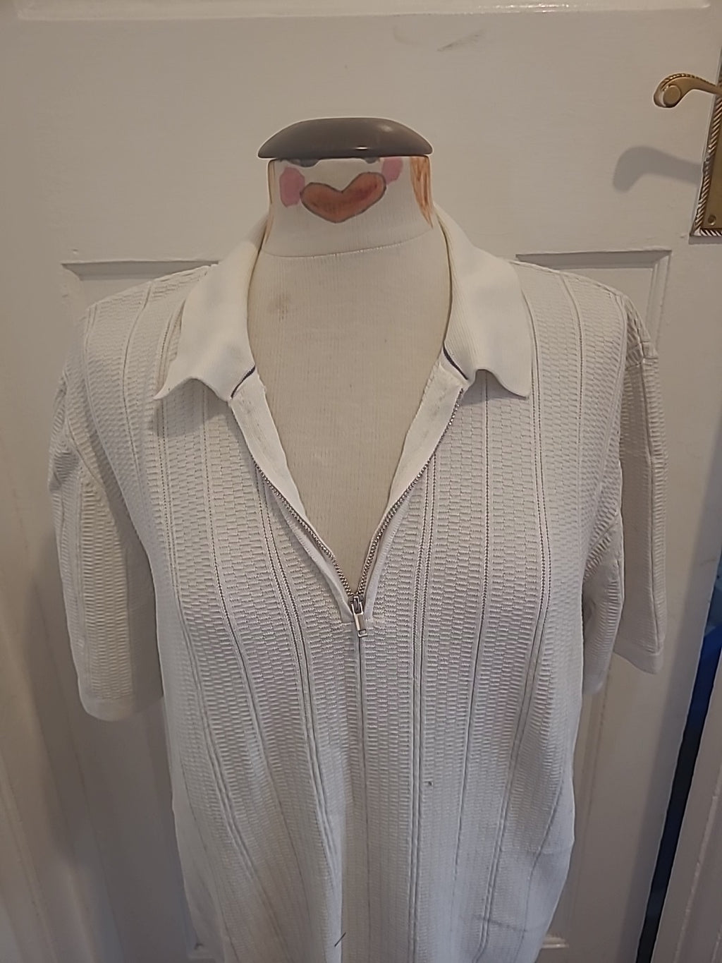 Mens George Size XL White Cotton Rich Short Sleeved Polo/Jumper