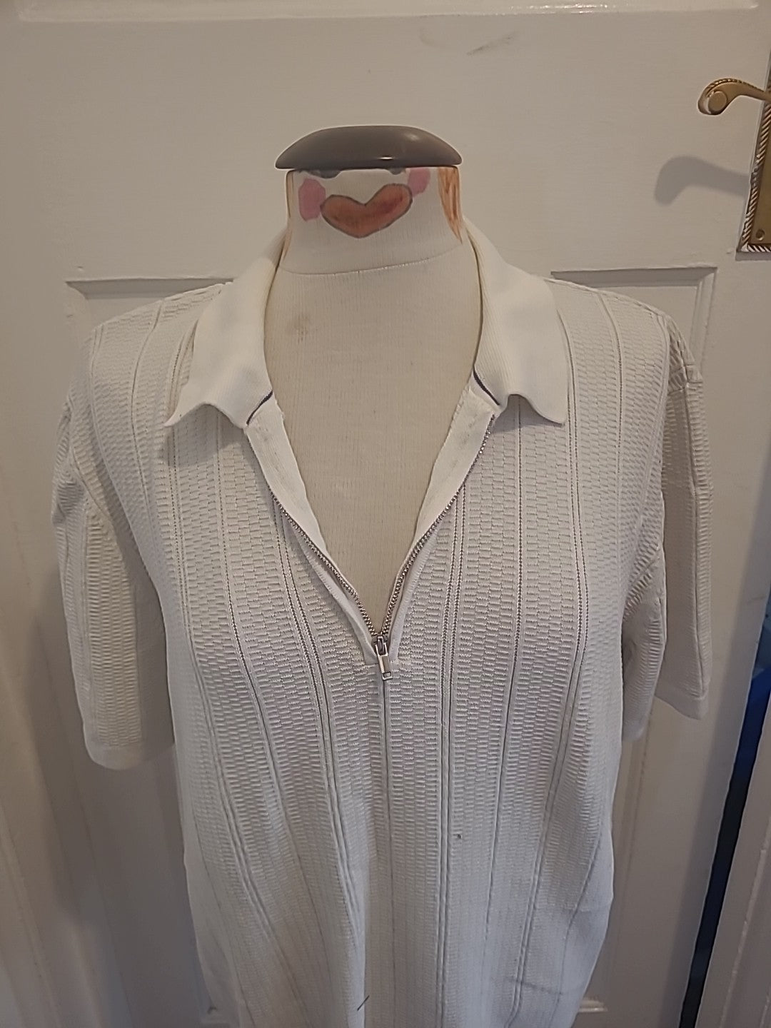 Mens George Size XL White Cotton Rich Short Sleeved Polo/Jumper