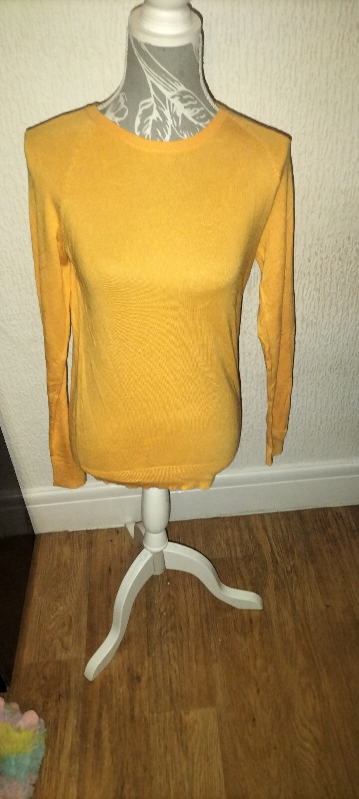 Ladies Dunnes Size Small Orange Long Sleeved Blouse