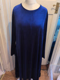 Ladies 4XL Metallic Blue Shiny Long Length Maxi Dress