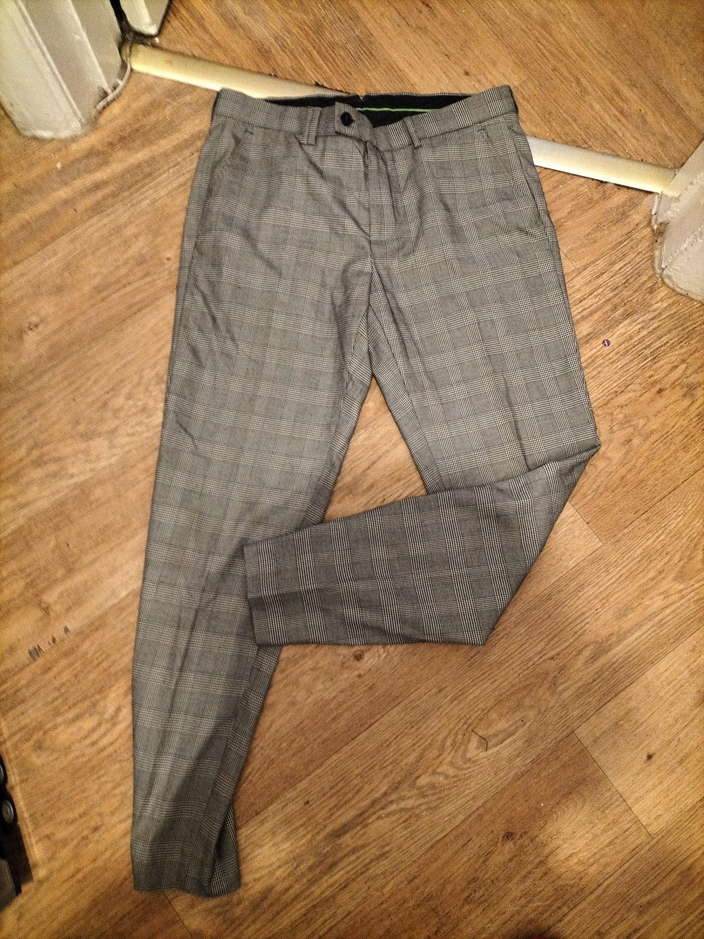 Mens Gianni Feraud Size 32R Grey Check Trousers