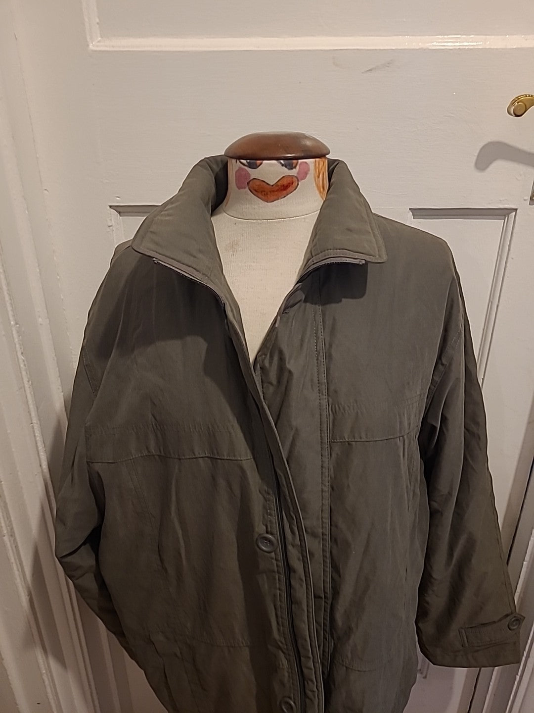 Mens EWM Size Large Khaki Lined Coat