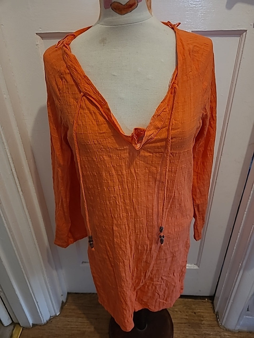 Ladies Next Size Small Orange Long Sleeved Tshirt Dress