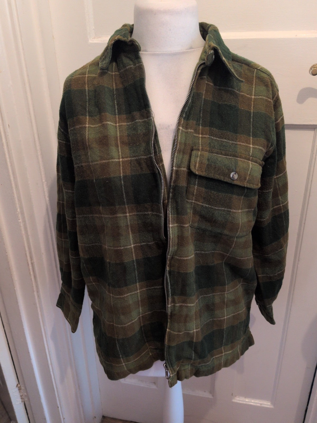 Casual Wear 12 Green Check Full Zip Jacket