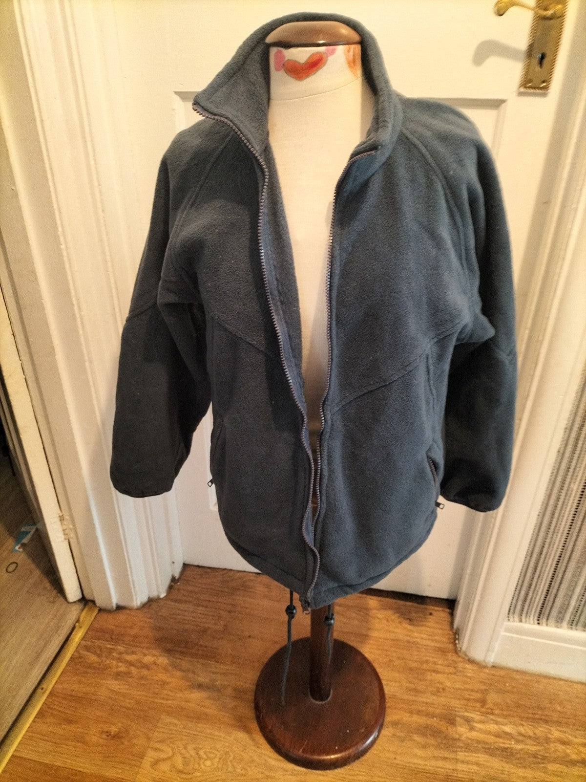 Mens Blue Fjord Size Small Navy Fleecy Zip Through Jacket