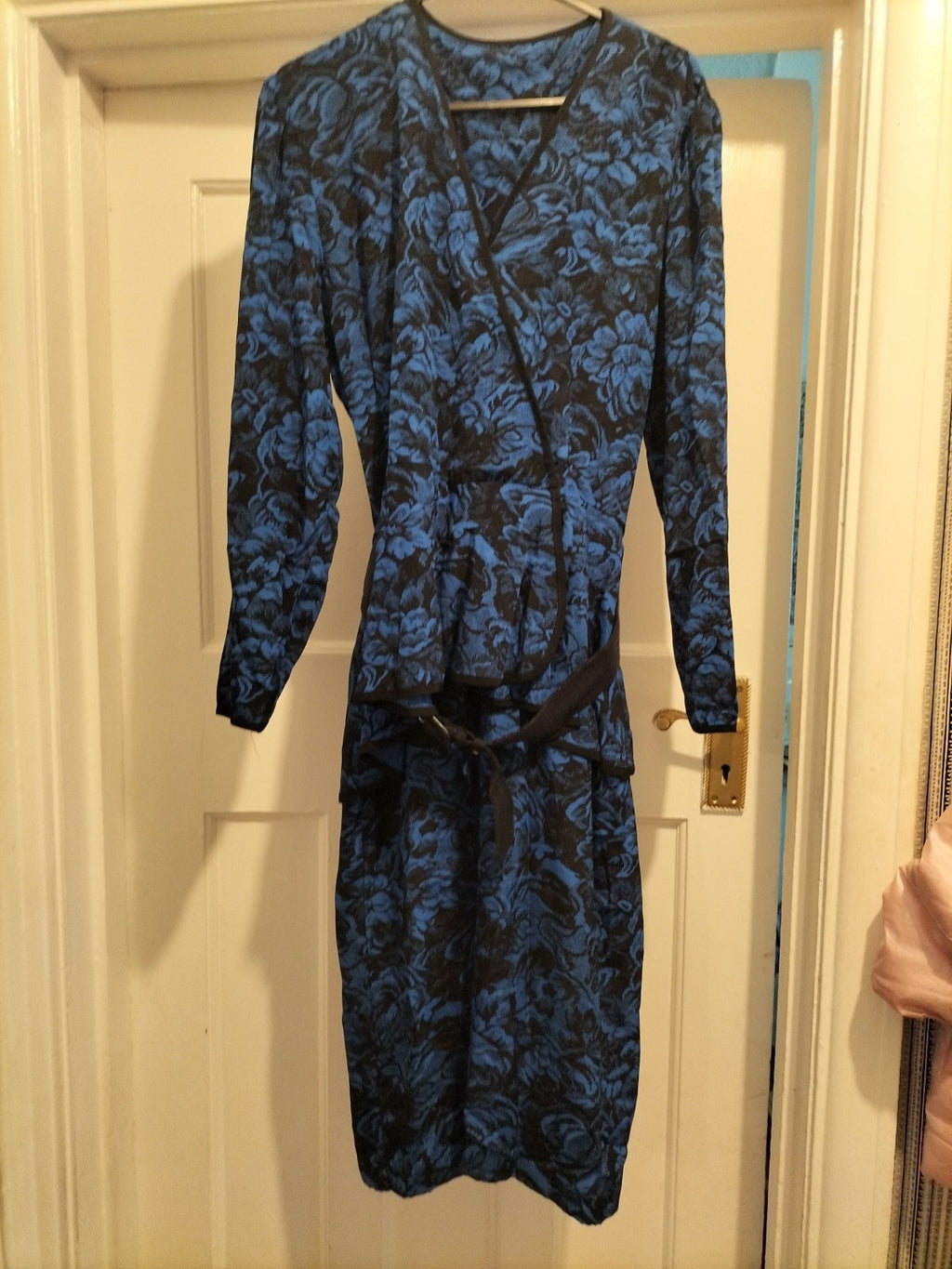 Ladies Size Medium Royal Blue/black Vintage Dress