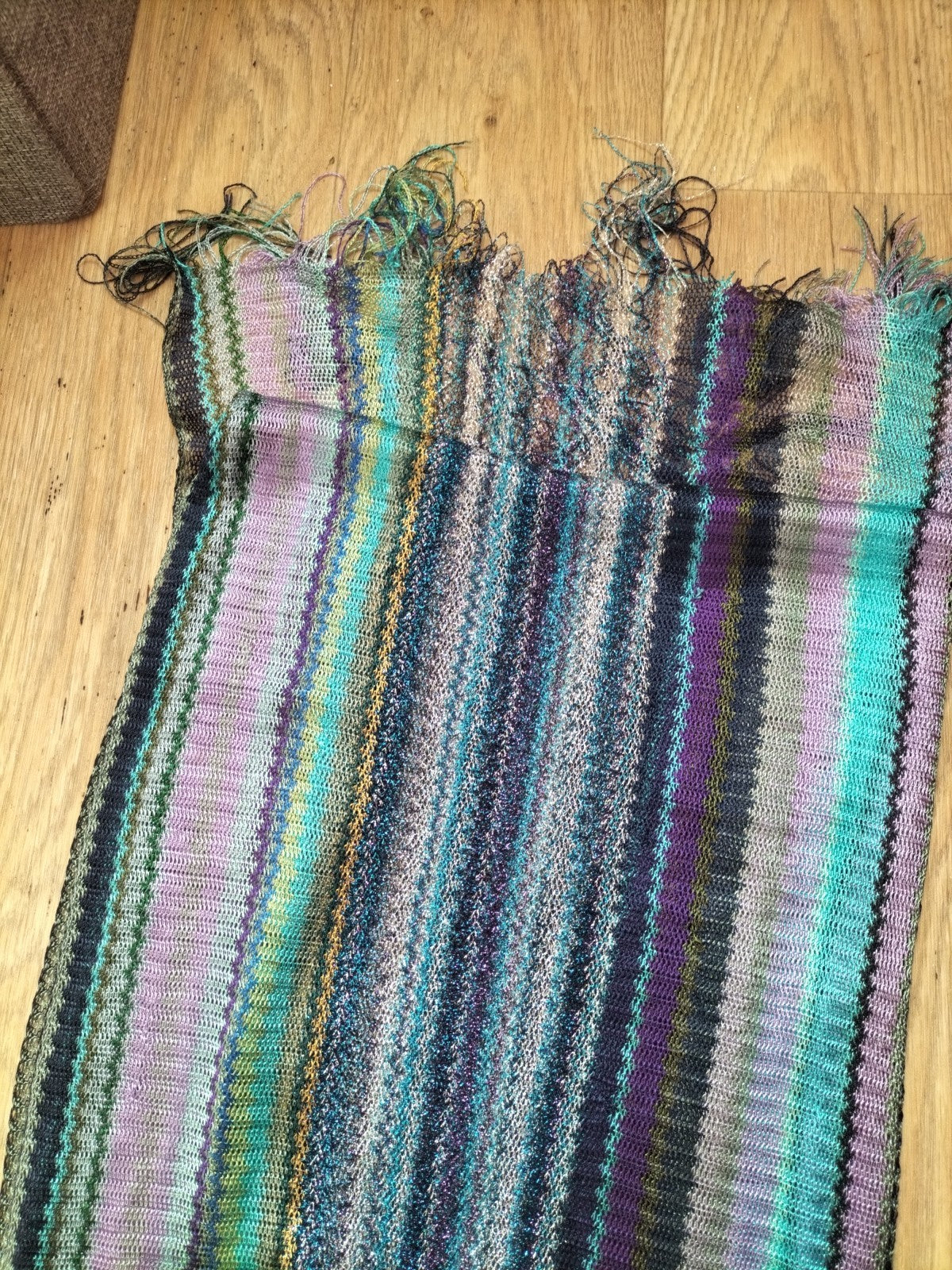Ladies Multi Coloured Striped Scarf