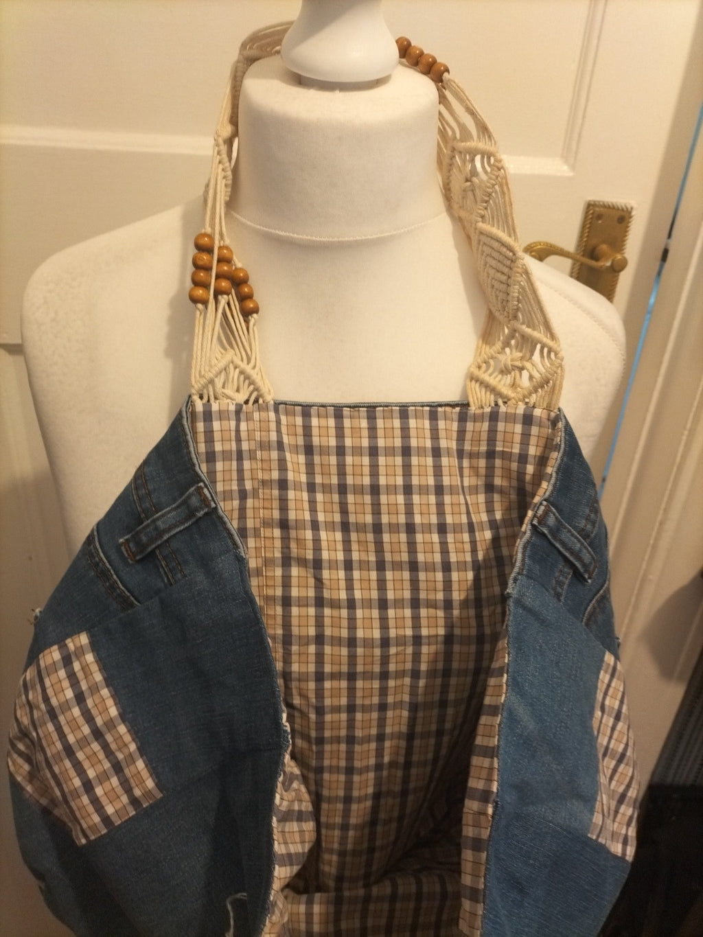 Ladies Denim Wooven Strap Handbag