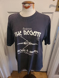 Mens Atlantic Bay Size Large Navy Printed Tee(marks On Neck)