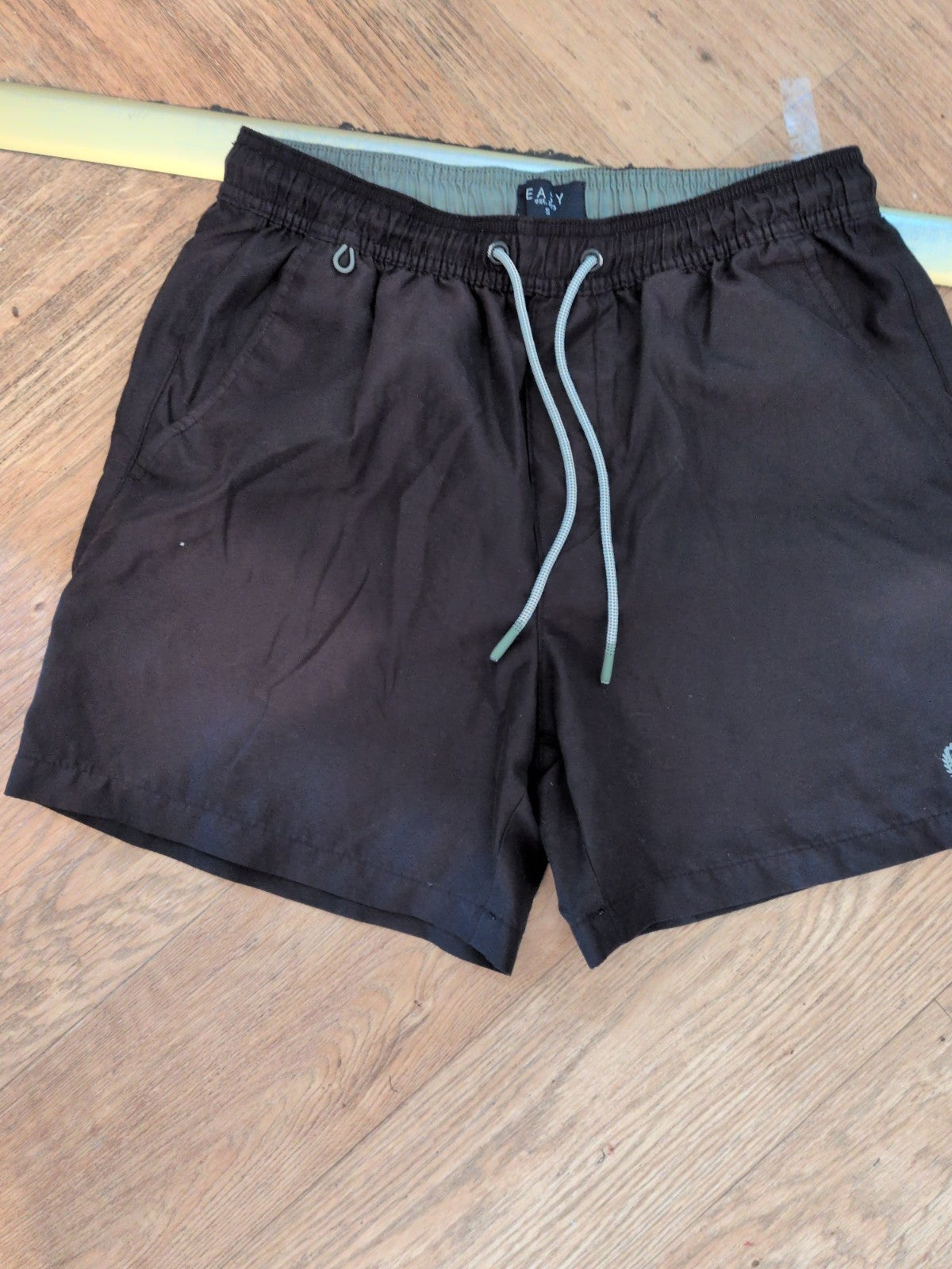 Easy Small Black Elasticated Mesh Line Swim Shorts