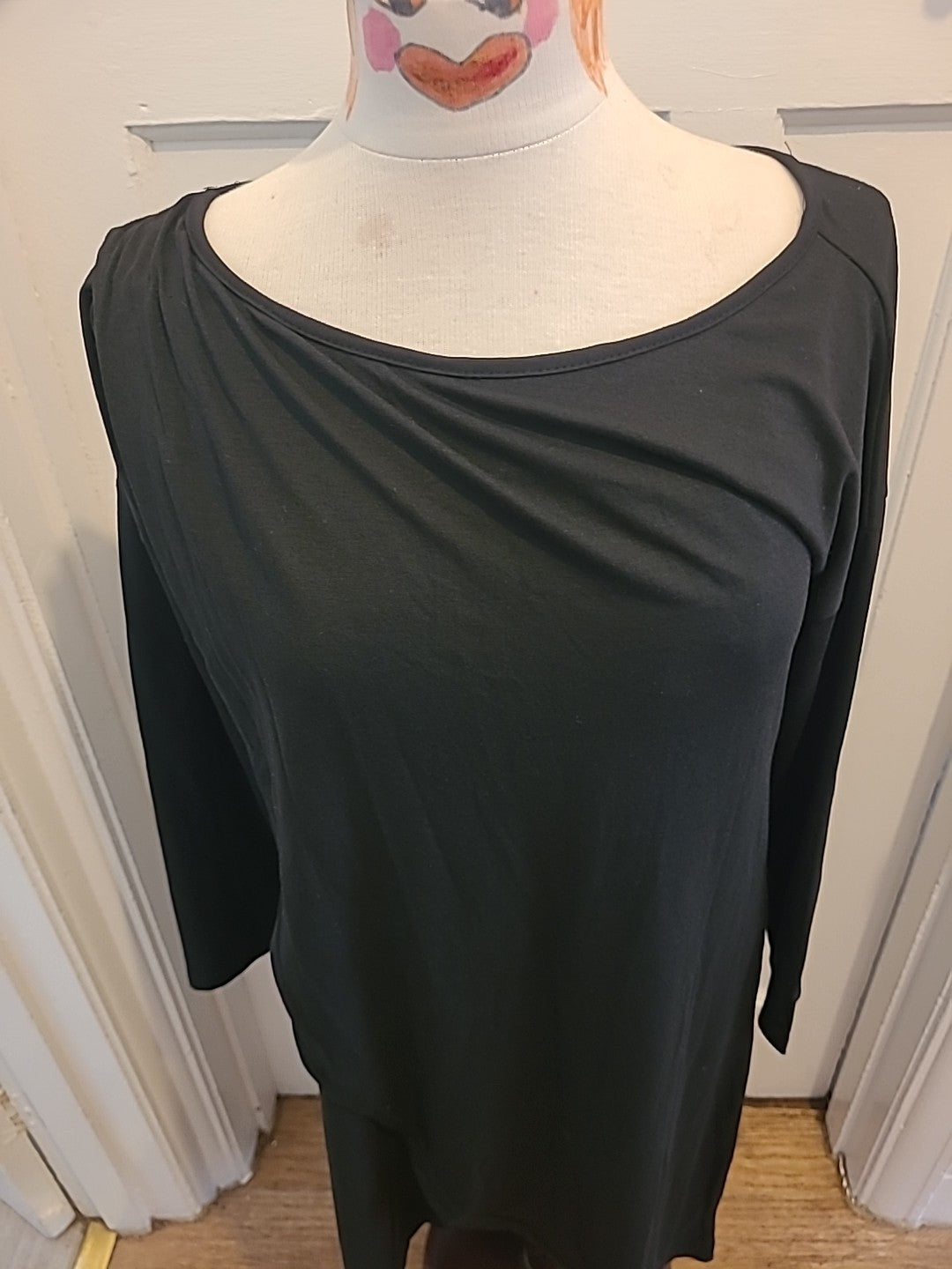 Ladies Size Medium Black Long Length Long Sleeved Dress