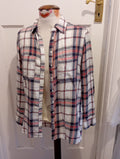 Ladies Select Size 8 Pink/Grey Check Long Sleeved Buttoned Blouse