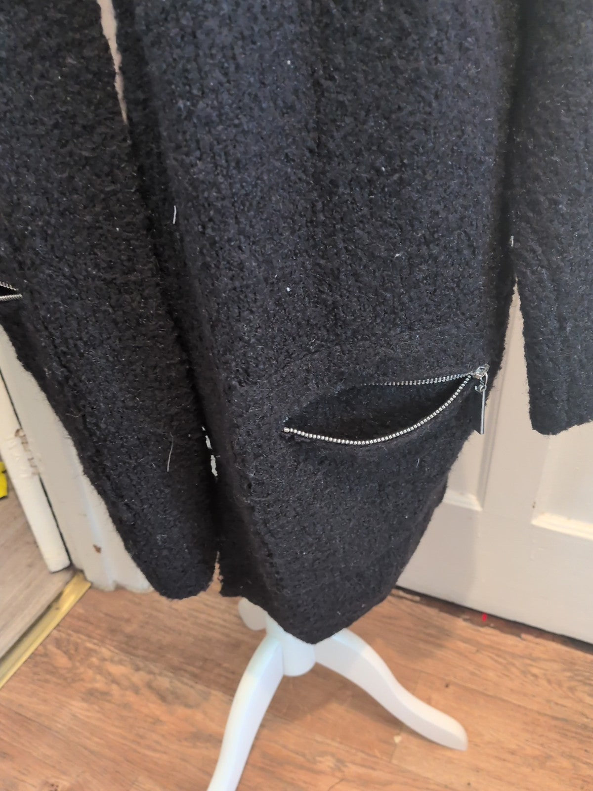 F&F 18 Black Longline Open Cardigan Knit