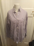 Mens Izod Size Large Purple Check Long Sleeve Shirt